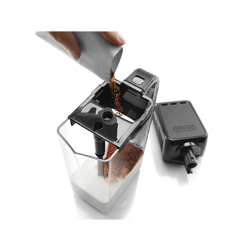Кофемашина DeLonghi ECAM650.85.MS Графин для молока (2 шт.); узел подачи горячей воды/пара; мерная ложка; форма для льда (2шт.); полоска-индикатор жёсткости воды; фильтр; инструкция