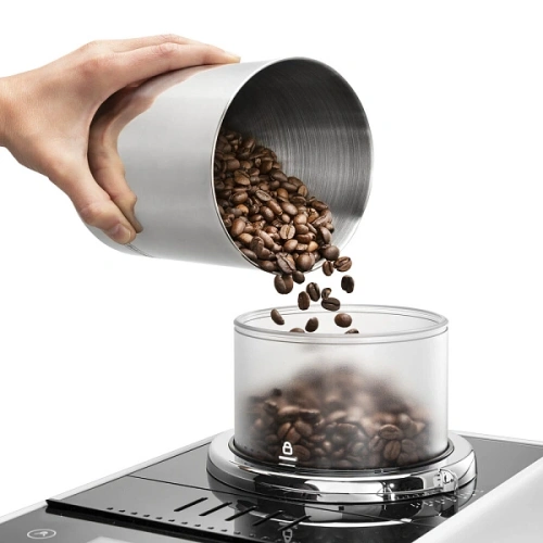 Кофемашина DeLonghi EXAM440.55.W Сменный контейнер для зёрен (2шт.); мерная ложка; полоска для определения жёсткости воды