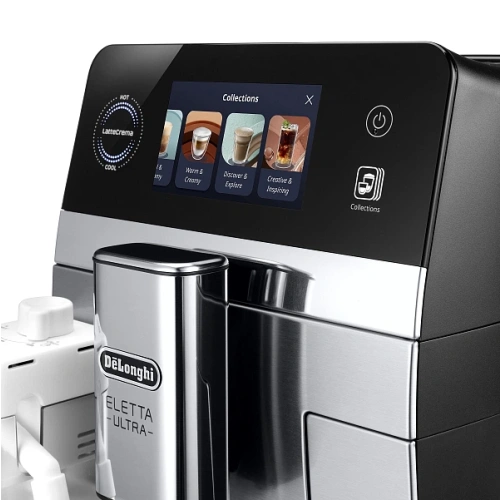 Кофемашина DeLonghi ECAM470.85.MB Два кувшина для молока LatteCrema Hot (горячие напитки), LatteCrema Cool (холодные напитки), фильтр для воды, мерная ложка для молотого кофе с кисточкой, полоска для определения жесткости воды, носик для подачи горячей во