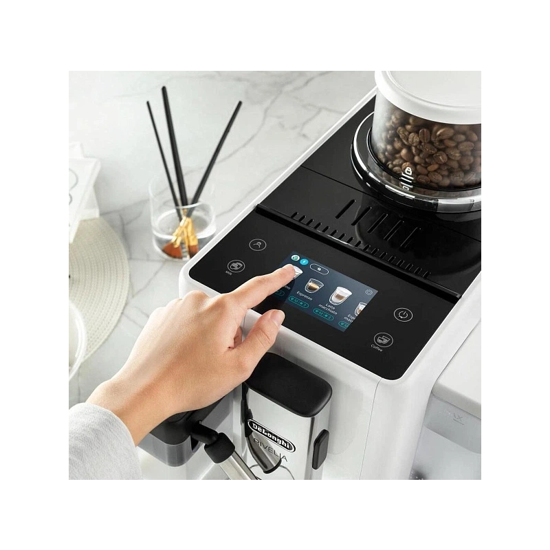 Кофемашина DeLonghi EXAM440.55.W Сменный контейнер для зёрен (2шт.); мерная ложка; полоска для определения жёсткости воды