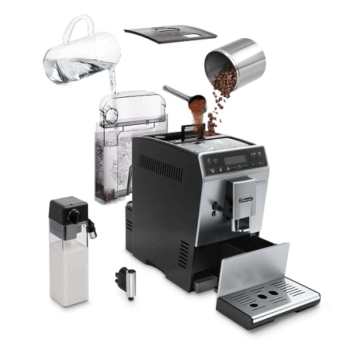 Кофемашина DeLonghi ETAM29.660.SB Графин для молока; мерная ложка; полоска для определения жёсткости воды; инструкция