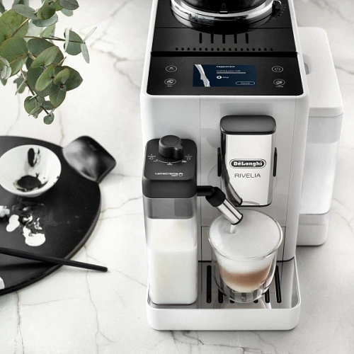 Кофемашина DeLonghi EXAM440.55.W Сменный контейнер для зёрен (2шт.); мерная ложка; полоска для определения жёсткости воды