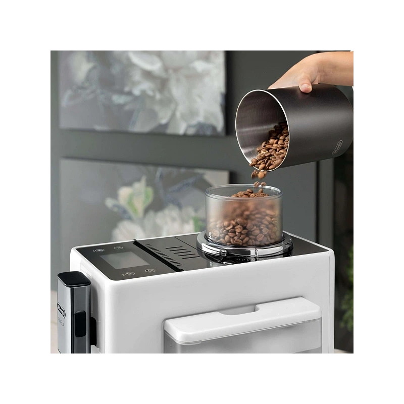 Кофемашина DeLonghi EXAM440.55.W Сменный контейнер для зёрен (2шт.); мерная ложка; полоска для определения жёсткости воды