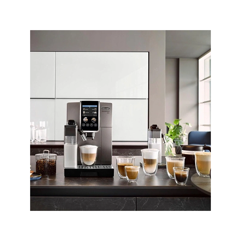 Кофемашина DeLonghi ECAM380.95.TB Графин для молока (latte crema hot; latte crema cool); фильтр для воды; мерная ложка; силиконовая форма для льда; инструкция