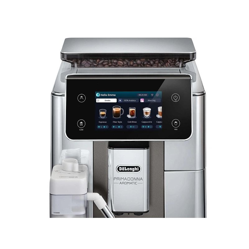 Кофемашина Delonghi ECAM630.75.TSM Два кувшина для молока LatteCrema Hot (горячие напитки); LatteCrema Cool (холодные напитки); фильтр для воды; мерная ложка для молотого кофе с кисточкой; силиконовая форма для льда; полоска для определения жесткости воды