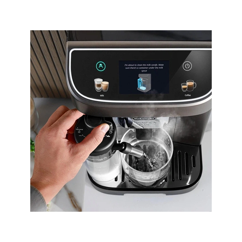 Кофемашина DeLonghi ECAM320.70.TB Графин для молока; узел подачи горячей воды; инструкция